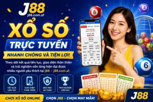 Giao diện j88 với khu vực game và khuyến mãi